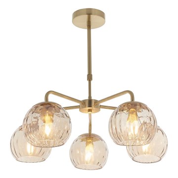 Endon 91969 - Lustra uz stieņa DIMPLE 5xE14/7W/230V zelta