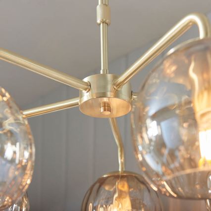 Endon 91969 - Lustra uz stieņa DIMPLE 5xE14/7W/230V zelta