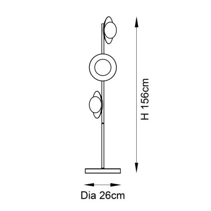 Endon 92039 - Grīdas stāvlampa RUFFLE 3xG9/3W/230V melna/zelta