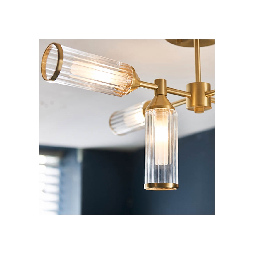 Endon 92213 - lustra ar stieni, 6x G9/3W/230V, misiņš