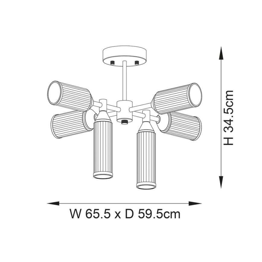 Endon 92213 - lustra ar stieni, 6x G9/3W/230V, misiņš