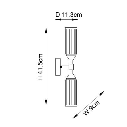 Endon 92229 - Sienas gaismeklis TOUR 2xG9/3W/230V misiņš
