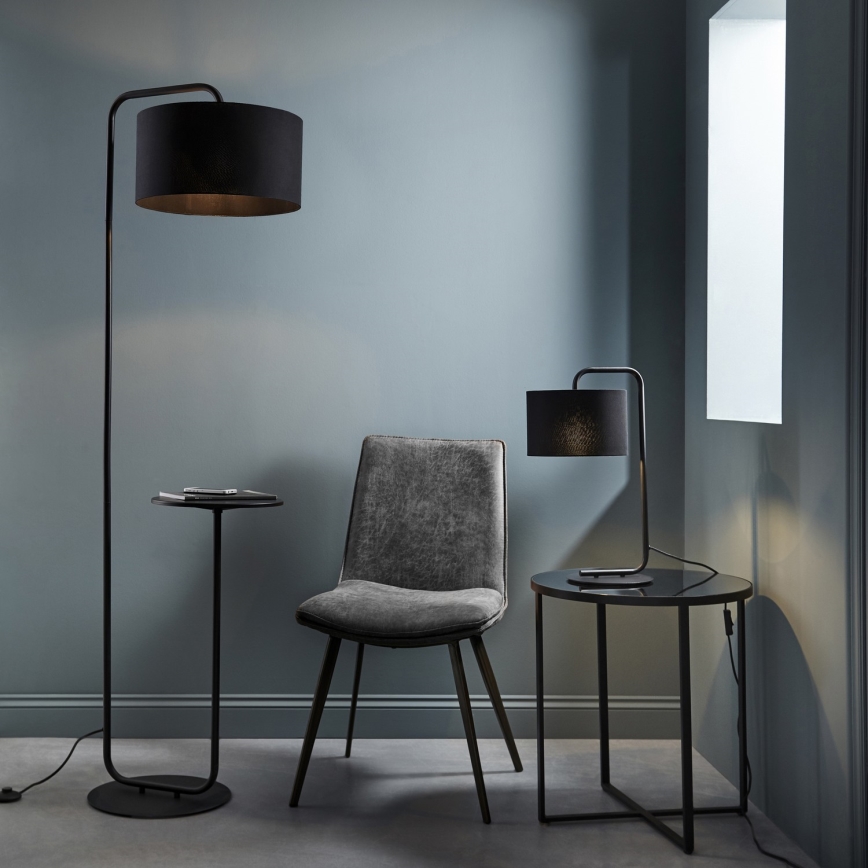 Endon 92301 - Grīdas lampa LANDIS 1xE27/10W/230V melna