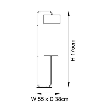 Endon 92301 - Grīdas lampa LANDIS 1xE27/10W/230V melna