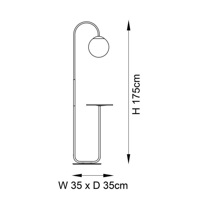Endon 92424 - Grīdas lampa HALO 1xE14/7W/230V melna