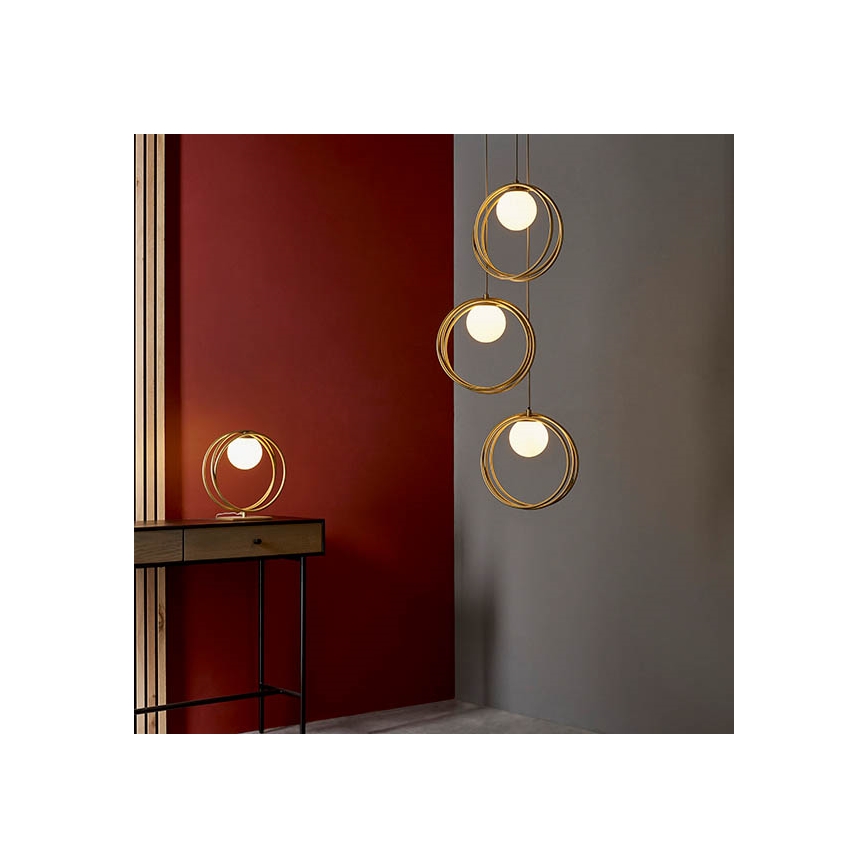 Endon 92491 - Galda lampa EMILIO 1xG9/3W/230V zelta/balta