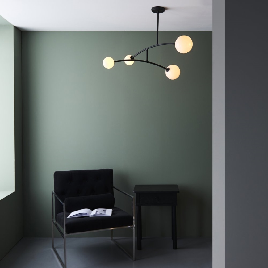 Endon 92940 - Lustra uz stieņa BALANCE 4xG9/3W/230V melna