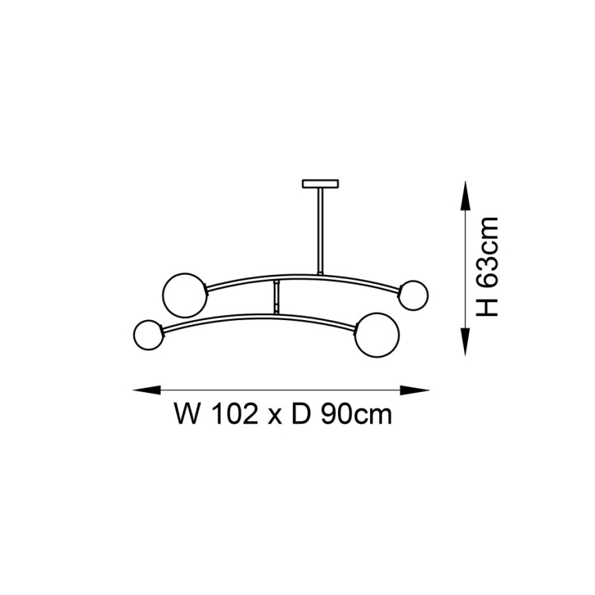 Endon 92940 - Lustra uz stieņa BALANCE 4xG9/3W/230V melna