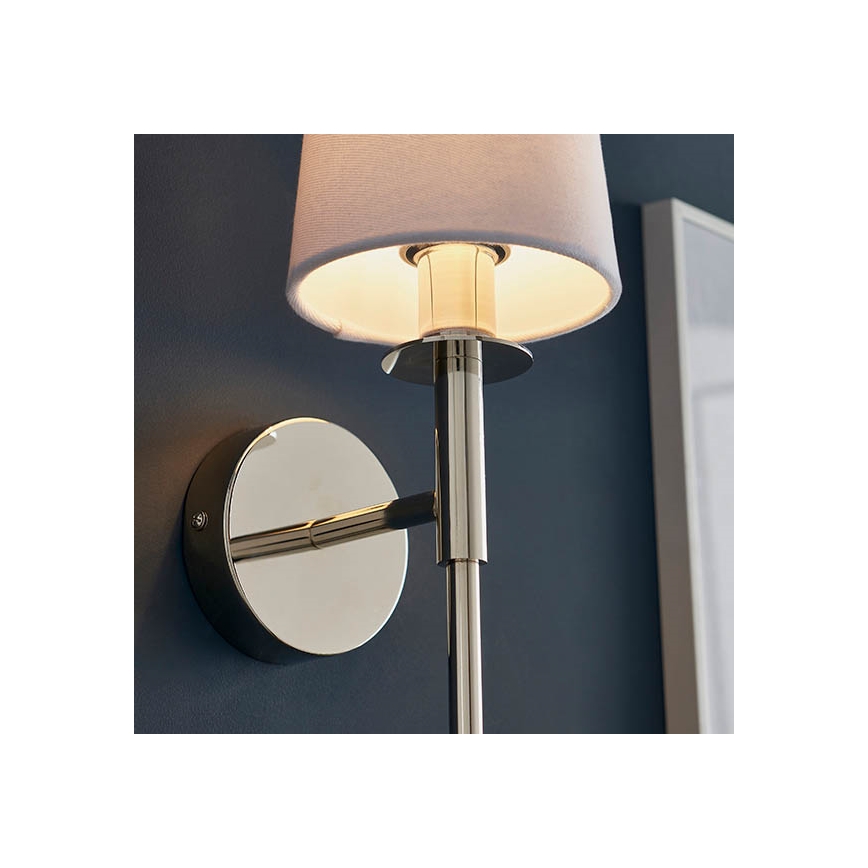 Endon 92949 - Sienas gaismeklis 1xE14/6W/230V balts ar spīdīgu hroma apdari