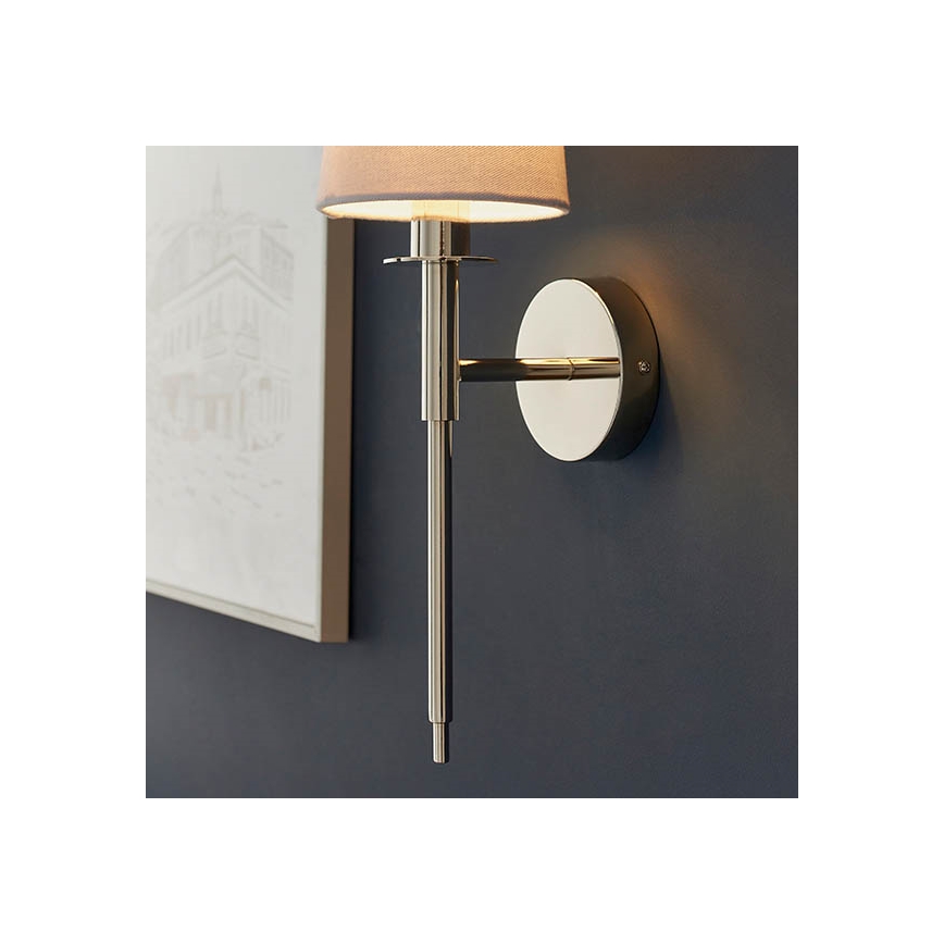 Endon 92949 - Sienas gaismeklis 1xE14/6W/230V balts ar spīdīgu hroma apdari