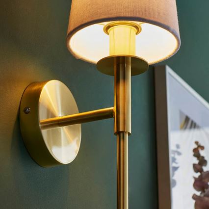 Endon 92955 - Sienas lampa 1xE14/6W/230V balta/zelta