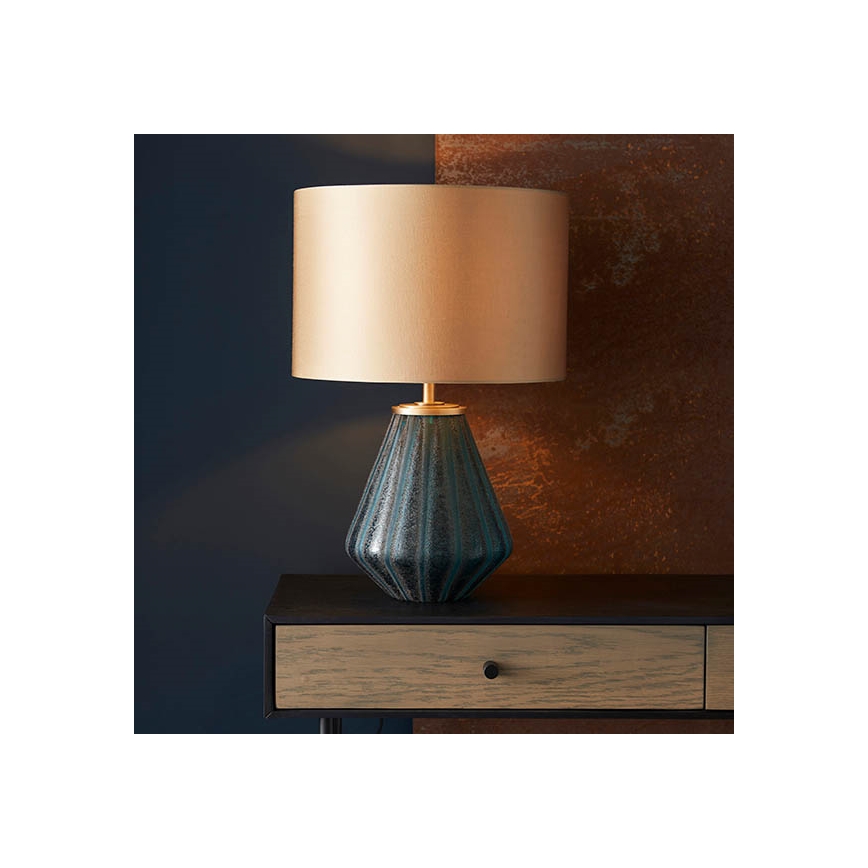 Endon 93059 - Galda lampa ALYSSIA 1xE27/10W/230V zeltaina/zila