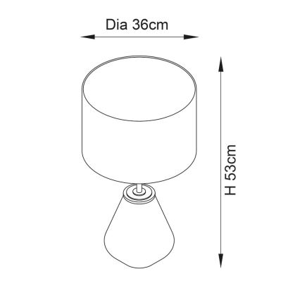 Endon 93059 - Galda lampa ALYSSIA 1xE27/10W/230V zeltaina/zila