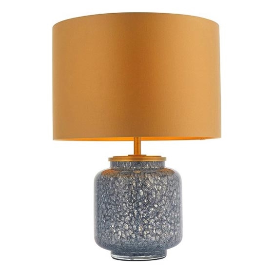 Endon 93067 - Galda lampa ZINNIA 1xE27/10W/230V zila/zeltaina