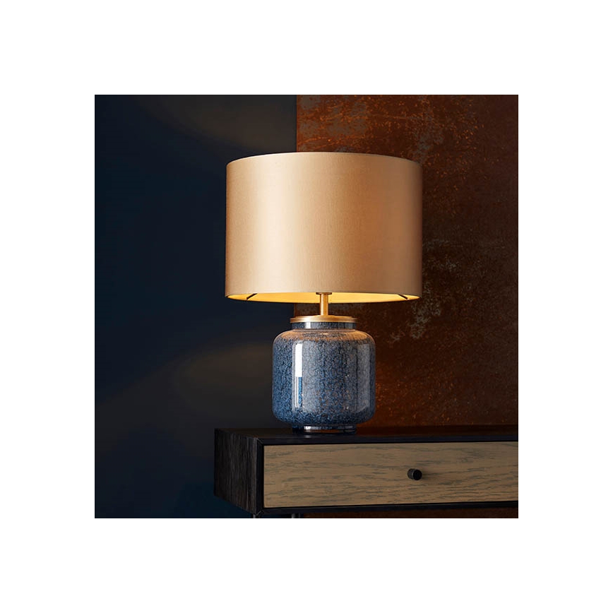 Endon 93067 - Galda lampa ZINNIA 1xE27/10W/230V zila/zeltaina