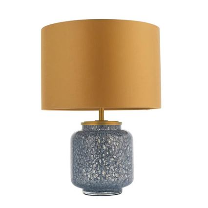Endon 93067 - Galda lampa ZINNIA 1xE27/10W/230V zila/zeltaina