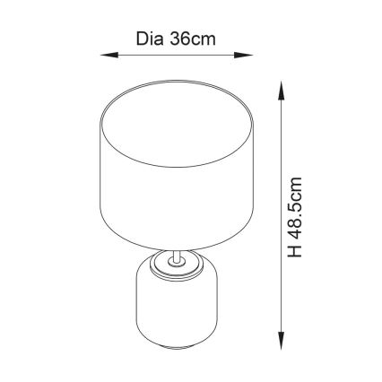 Endon 93067 - Galda lampa ZINNIA 1xE27/10W/230V zila/zeltaina
