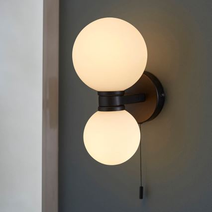 Endon 93523 - Vannas istabas sienas gaismeklis PULSA 2xG9/3W/230V IP44 melns
