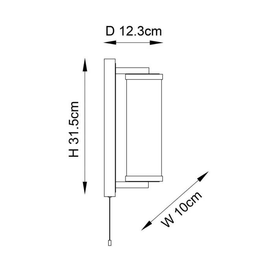 Endon 94074 - Vannas istabas sienas lampa TAYLOR 1xE27/10W/230V IP44 spīdīgi hromēts