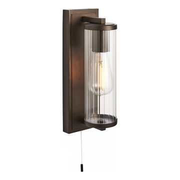 Endon 94077 - Vannas istabas sienas lampa TAYLOR 1xE27/10W/230V IP44 brūna
