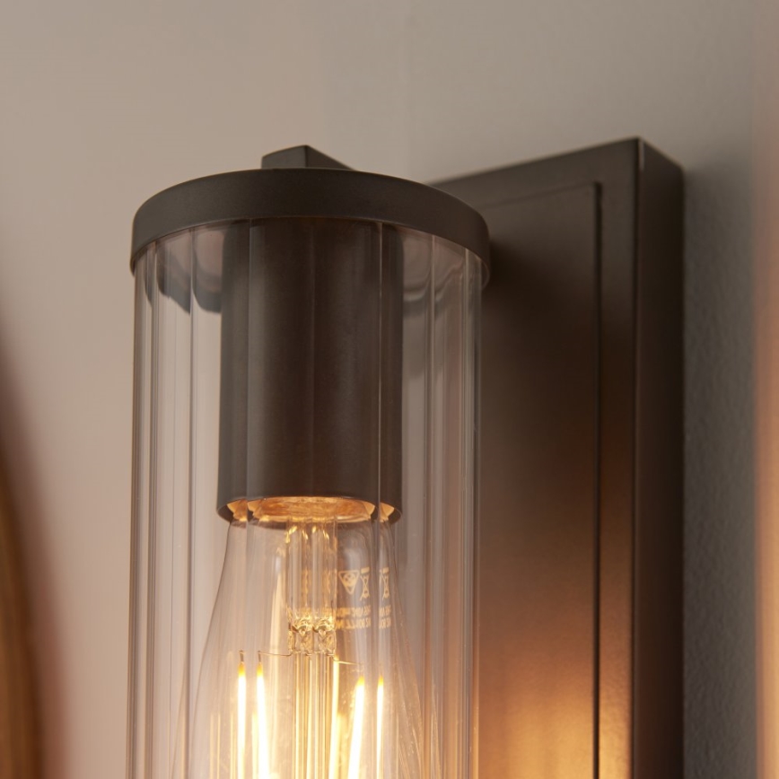 Endon 94077 - Vannas istabas sienas lampa TAYLOR 1xE27/10W/230V IP44 brūna