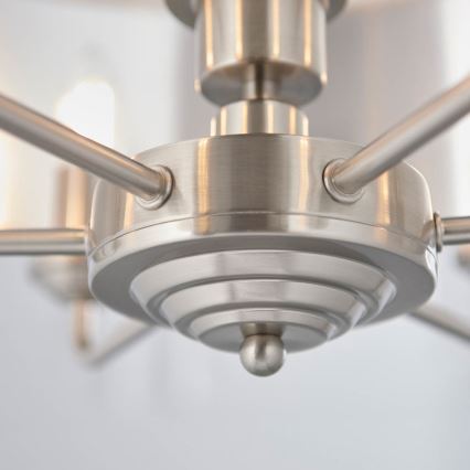 Endon 94357 - Lustra uz ķēdes HIGHCLERE 6xE14/40W/230V Ø 55 cm bēšs/matēts hroms
