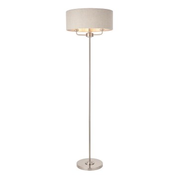Endon 94359 - Grīdas stāvlampa HIGHCLERE 3xE14/40W/230V bēša/spīdīgi hromēts