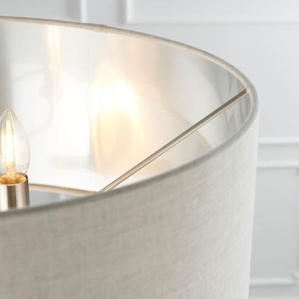 Endon 94359 - Grīdas stāvlampa HIGHCLERE 3xE14/40W/230V bēša/spīdīgi hromēts d. 47 cm