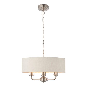 Endon 94361 - Lustra ar ķēdi HIGHCLERE 3xE14/40W/230V bēša/matēts hroms