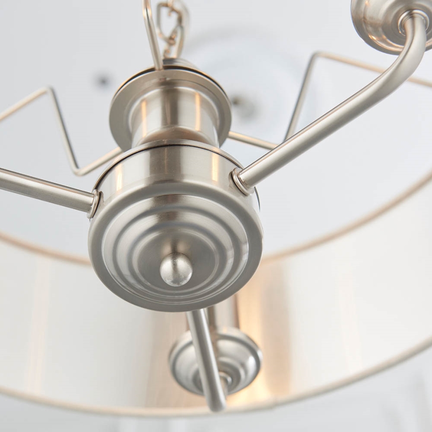 Endon 94361 - Lustra ar ķēdi HIGHCLERE 3xE14/40W/230V bēša/matēts hroms