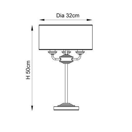 Endon 94369 - Galda lampa HIGHCLERE 3xE14/18W/230V bēša/matēts hroms