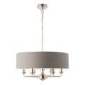 Endon 94373 - Lustra ar ķēdi HIGHCLERE 6xE14/40W/230V pelēka/spīdīgi hromēts d. 35 cm