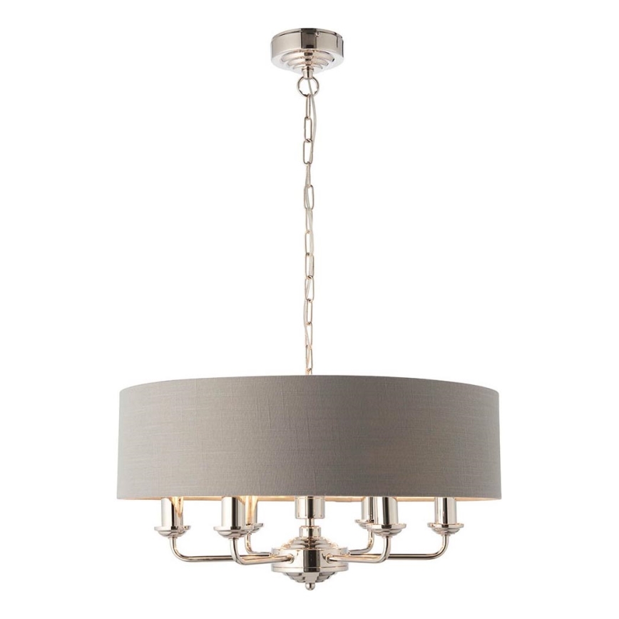 Endon 94373 - Lustra ar ķēdi HIGHCLERE 6xE14/40W/230V pelēka/spīdīgi hromēts