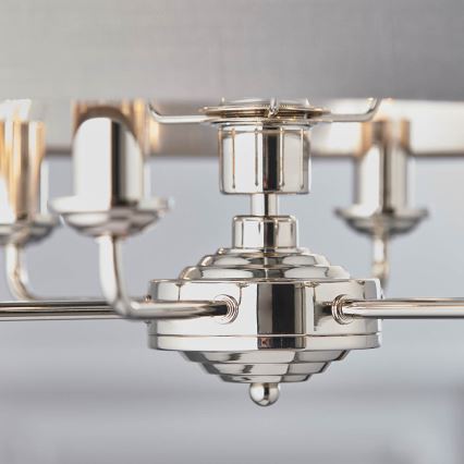 Endon 94373 - Lustra ar ķēdi HIGHCLERE 6xE14/40W/230V pelēka/spīdīgi hromēts