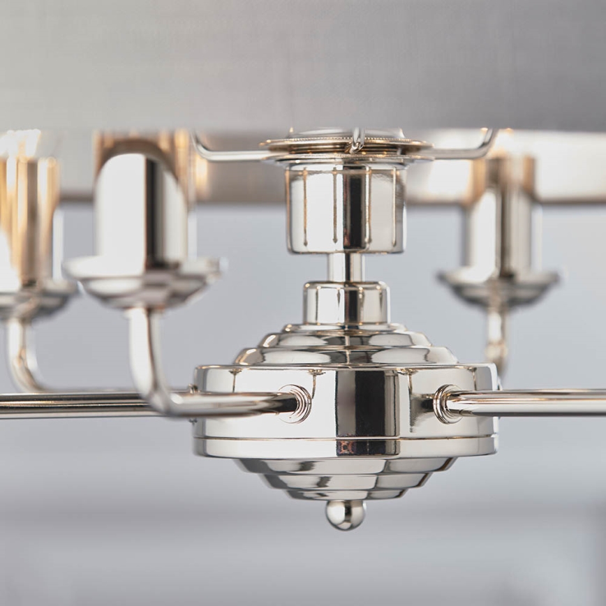Endon 94373 - Lustra ar ķēdi HIGHCLERE 6xE14/40W/230V pelēka/spīdīgi hromēts