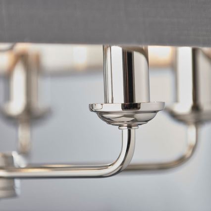 Endon 94373 - Lustra ar ķēdi HIGHCLERE 6xE14/40W/230V pelēka/spīdīgi hromēts