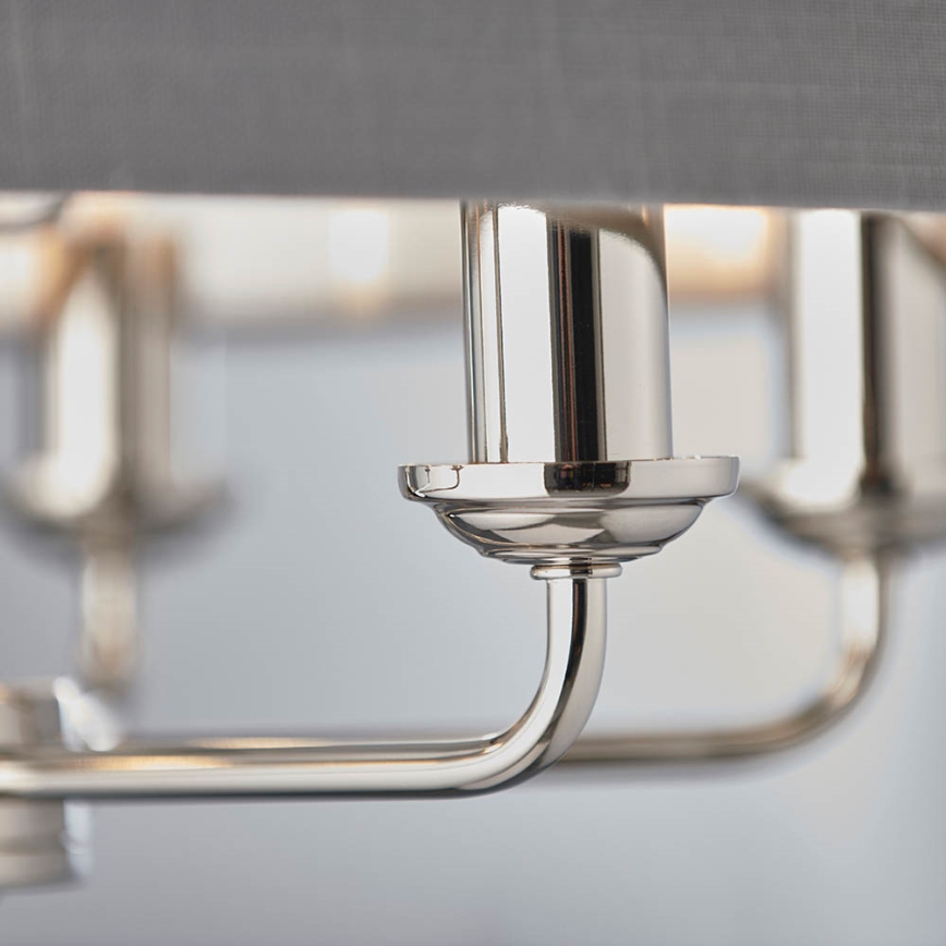 Endon 94373 - Lustra ar ķēdi HIGHCLERE 6xE14/40W/230V pelēka/spīdīgi hromēts