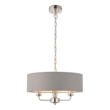 Endon 94377 - Lustra ar ķēdi HIGHCLERE 3xE14/40W/230V pelēka/spīdīgi hromēts