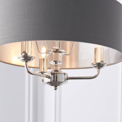 Endon 94377 - Lustra ar ķēdi HIGHCLERE 3xE14/40W/230V pelēka/spīdīgi hromēts