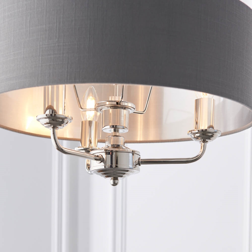 Endon 94377 - Lustra ar ķēdi HIGHCLERE 3xE14/40W/230V pelēka/spīdīgi hromēts