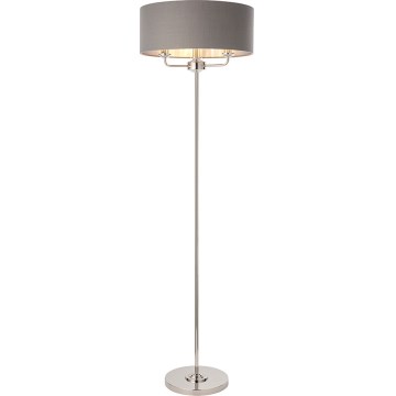 Endon 94378 - Grīdas stāvlampa HIGHCLERE 1xE14/40W/230V pelēka/spīdīgi hromēts
