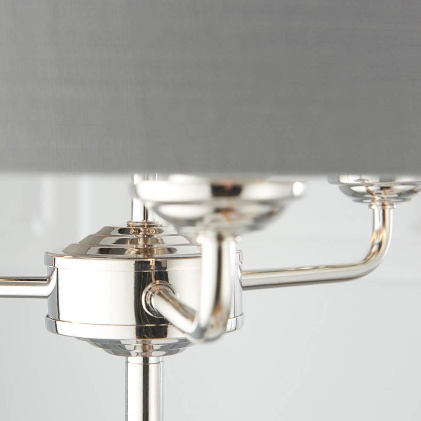 Endon 94378 - Grīdas stāvlampa HIGHCLERE 1xE14/40W/230V pelēka/spīdīgi hromēts