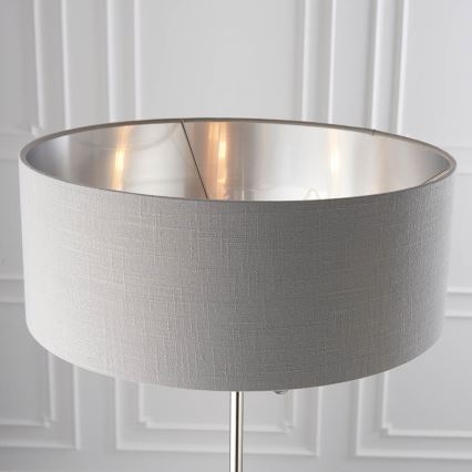 Endon 94378 - Grīdas stāvlampa HIGHCLERE 1xE14/40W/230V pelēka/spīdīgi hromēts