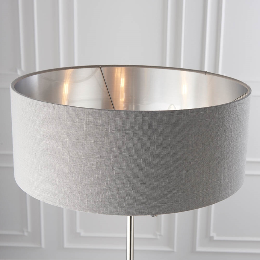Endon 94378 - Grīdas stāvlampa HIGHCLERE 1xE14/40W/230V pelēka/spīdīgi hromēts