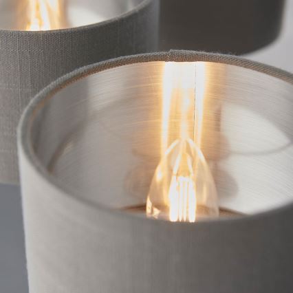 Endon 94381 - Lustra ar ķēdi HIGHCLERE 6xE14/28W/230V pelēka/spīdīgi hromēts