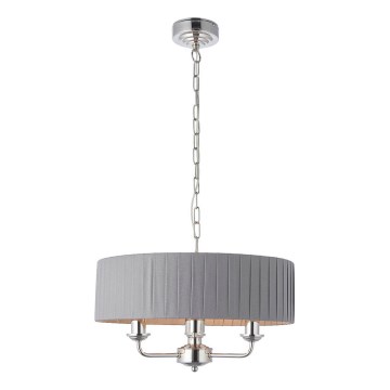 Endon 94394 - Lustra ar ķēdi HIGHCLERE 3xE14/40W/230V tumši pelēka/spīdīgi hromēts