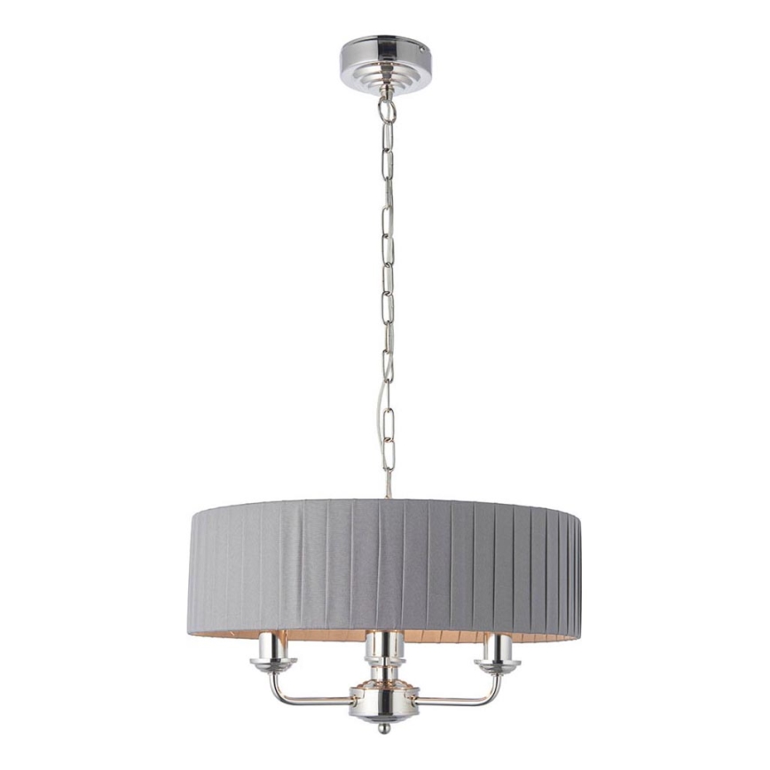 Endon 94394 - Lustra ar ķēdi HIGHCLERE 3xE14/40W/230V tumši pelēka/spīdīgi hromēts