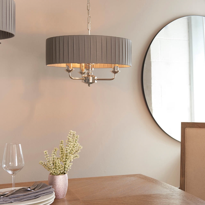 Endon 94394 - Lustra ar ķēdi HIGHCLERE 3xE14/40W/230V tumši pelēka/spīdīgi hromēts