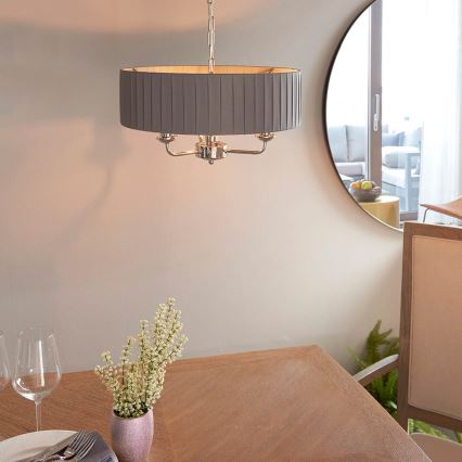 Endon 94394 - Lustra ar ķēdi HIGHCLERE 3xE14/40W/230V tumši pelēka/spīdīgi hromēts