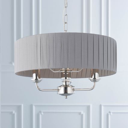 Endon 94394 - Lustra ar ķēdi HIGHCLERE 3xE14/40W/230V tumši pelēka/spīdīgi hromēts